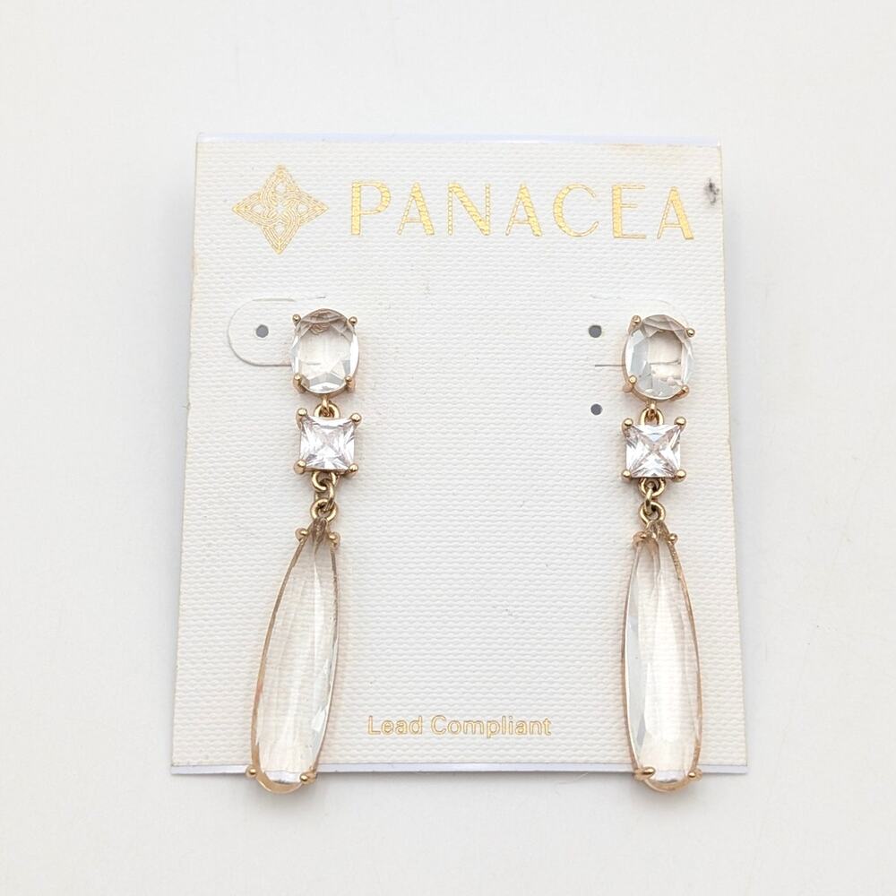 Panacea Women's Gold Tone Crystal Double Drop Earrings Fashion Jewelry Gifts